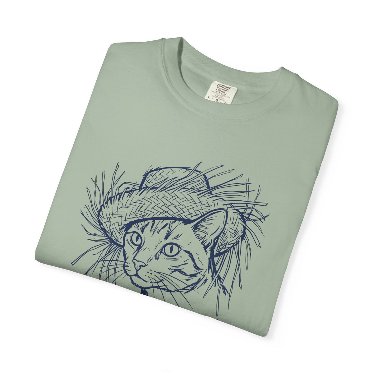 Benito Cat Proudly Wearing Classic Puerto Rican Straw Hat T-Shirt