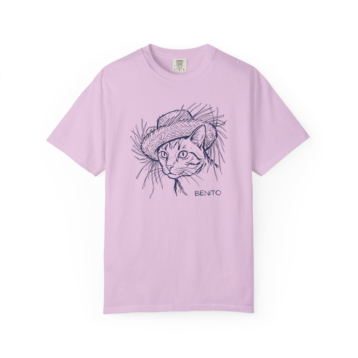Benito Cat Proudly Wearing Classic Puerto Rican Straw Hat T-Shirt