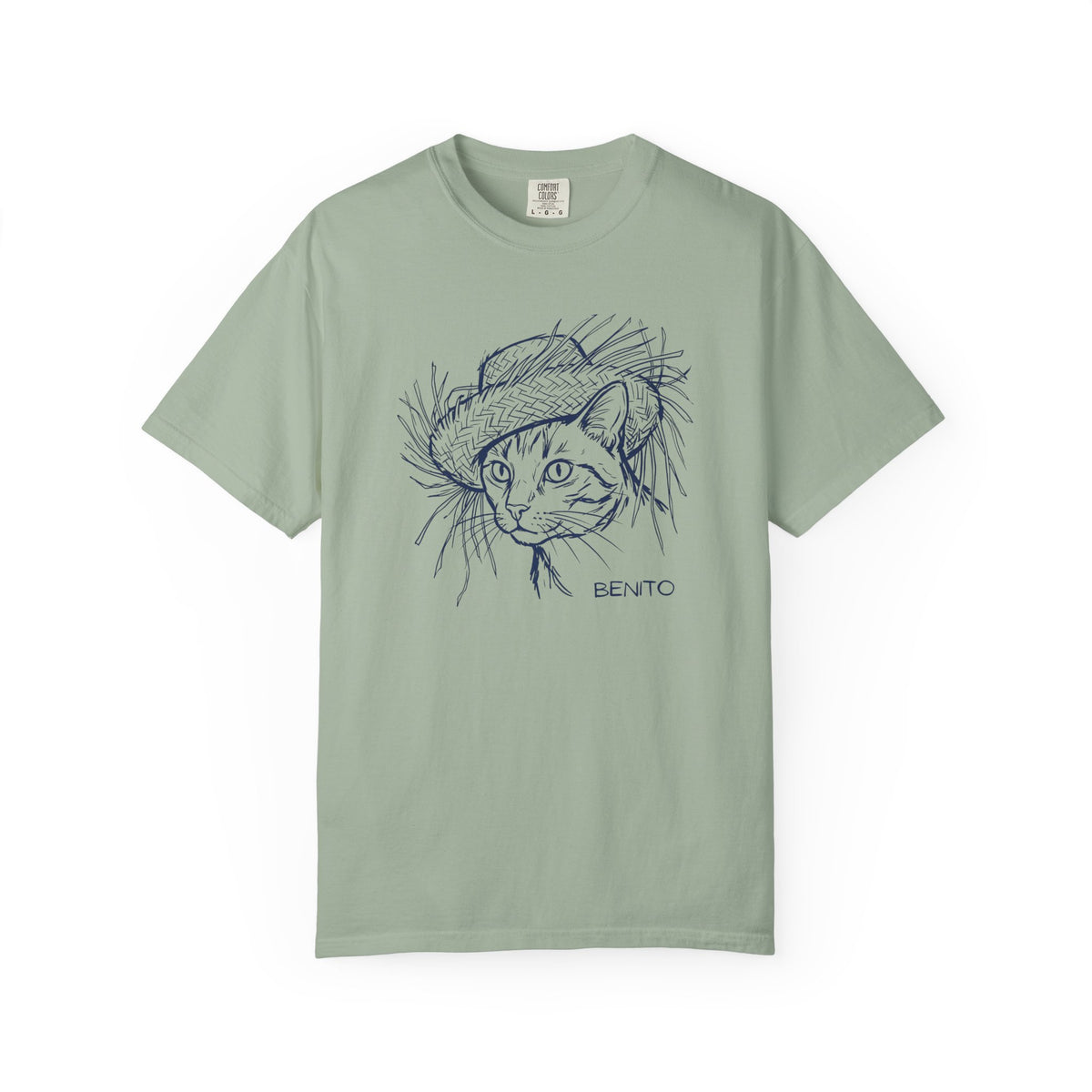 Benito Cat Proudly Wearing Classic Puerto Rican Straw Hat T-Shirt