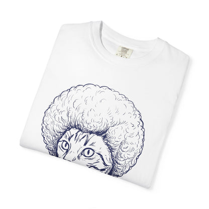 Cat with Afro T-Shirt — 'Bob' Retro Sketch Tee