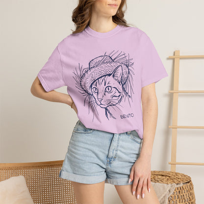 Benito Cat Proudly Wearing Classic Puerto Rican Straw Hat T-Shirt