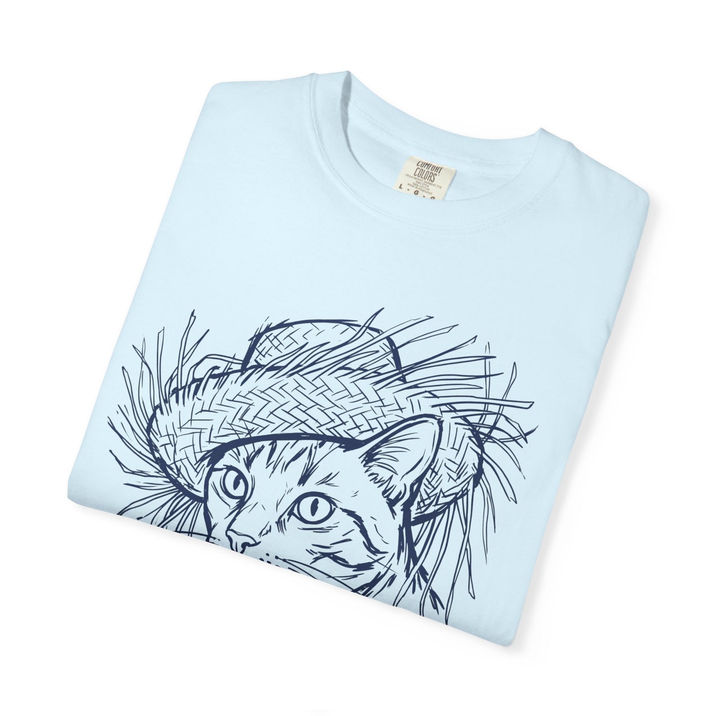 Benito Cat Proudly Wearing Classic Puerto Rican Straw Hat T-Shirt
