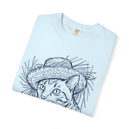 Benito Cat Proudly Wearing Classic Puerto Rican Straw Hat T-Shirt