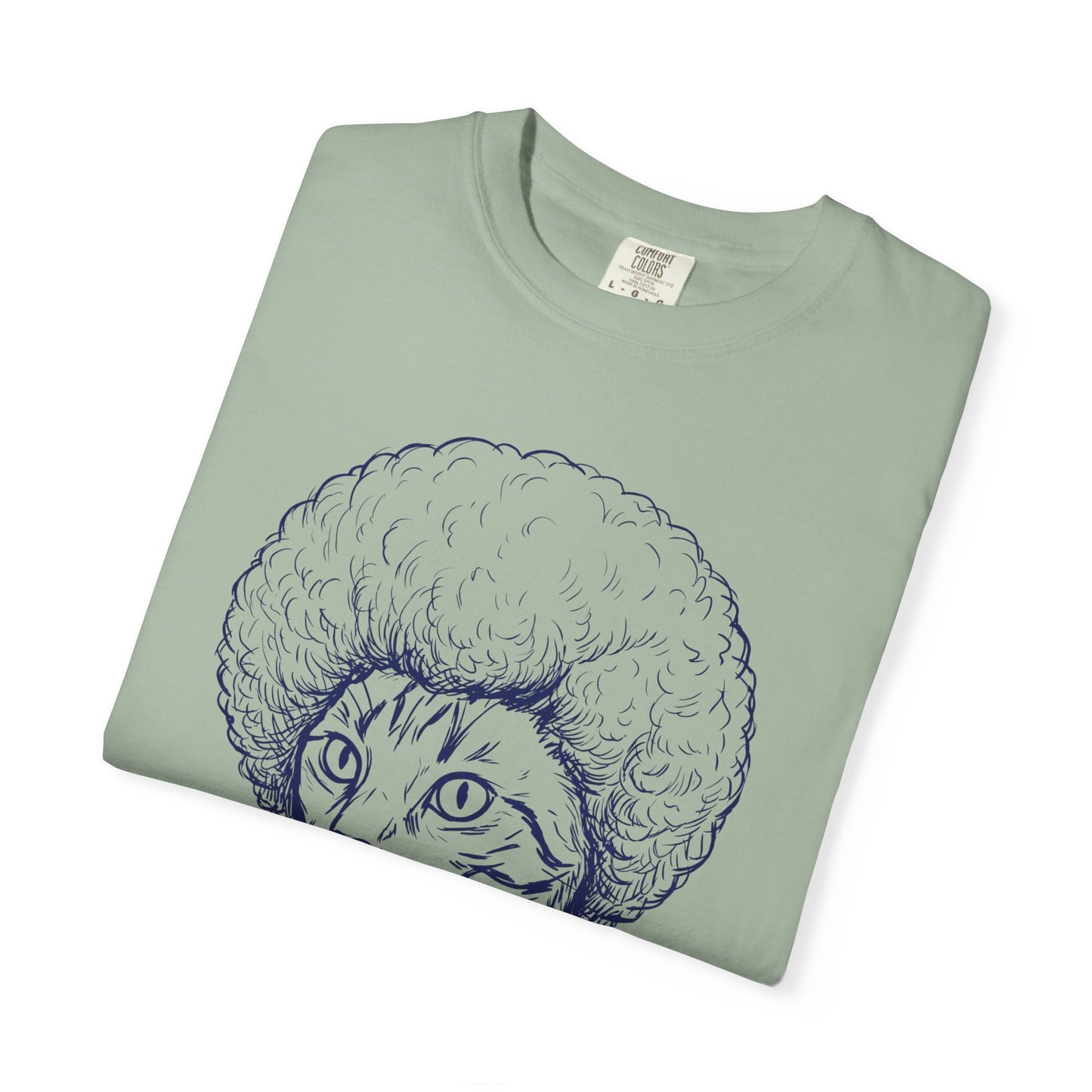 Cat with Afro T-Shirt — 'Bob' Retro Sketch Tee