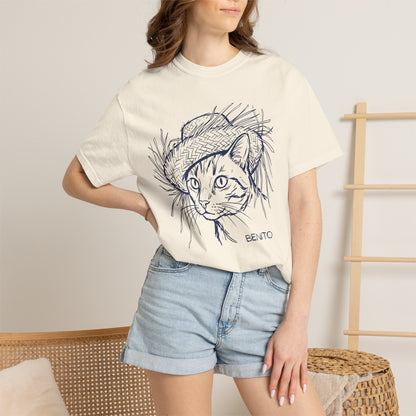 Benito Cat Proudly Wearing Classic Puerto Rican Straw Hat T-Shirt