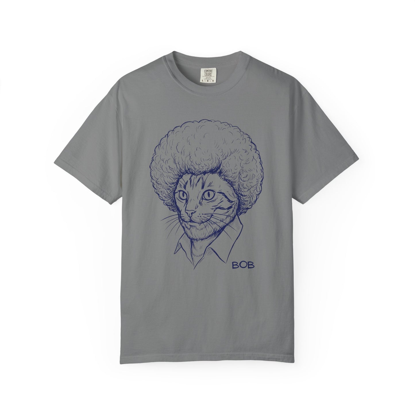 Cat with Afro T-Shirt — 'Bob' Retro Sketch Tee