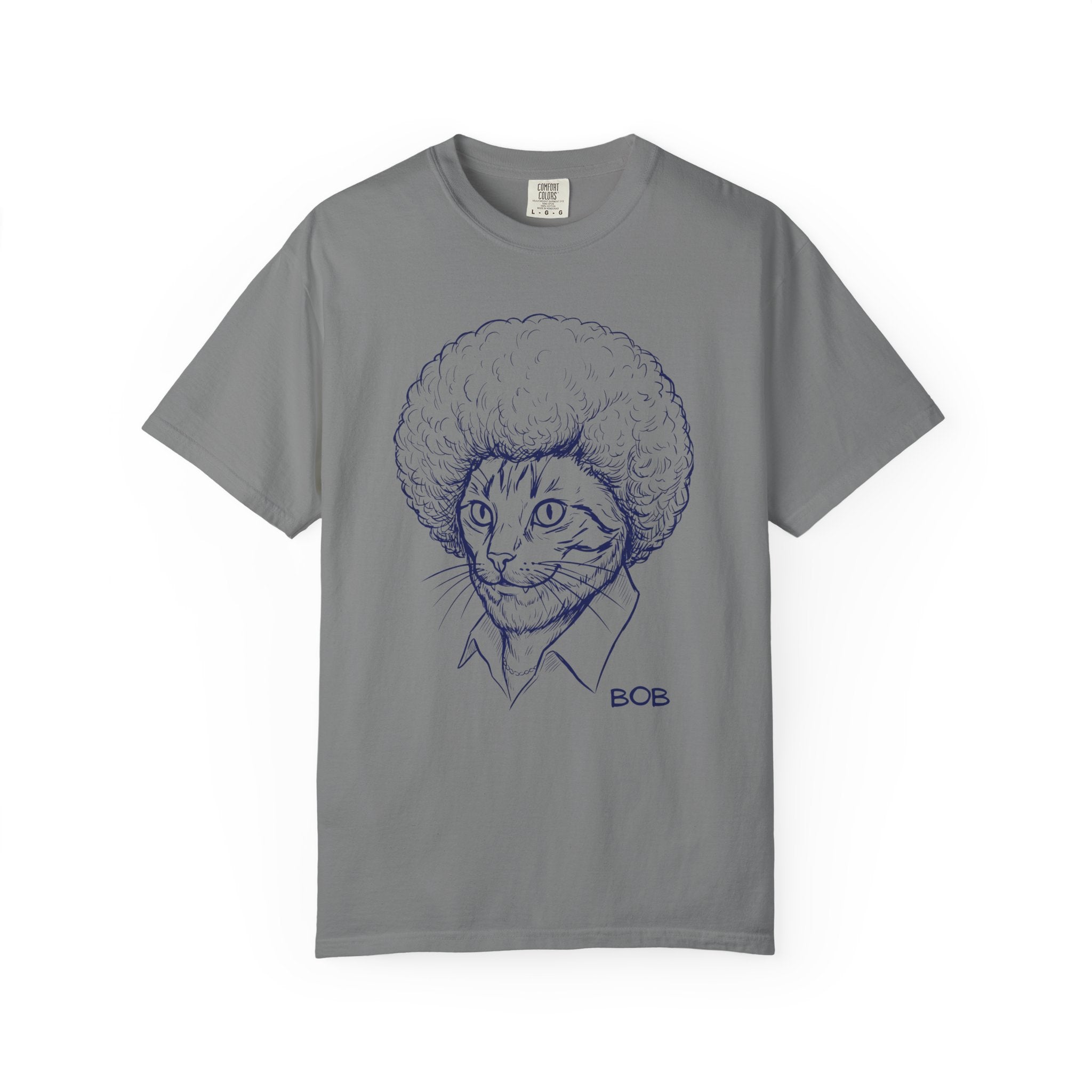 Cat with Afro T-Shirt — 'Bob' Retro Sketch Tee