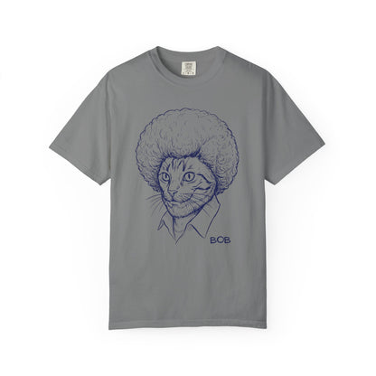 Cat with Afro T-Shirt — 'Bob' Retro Sketch Tee