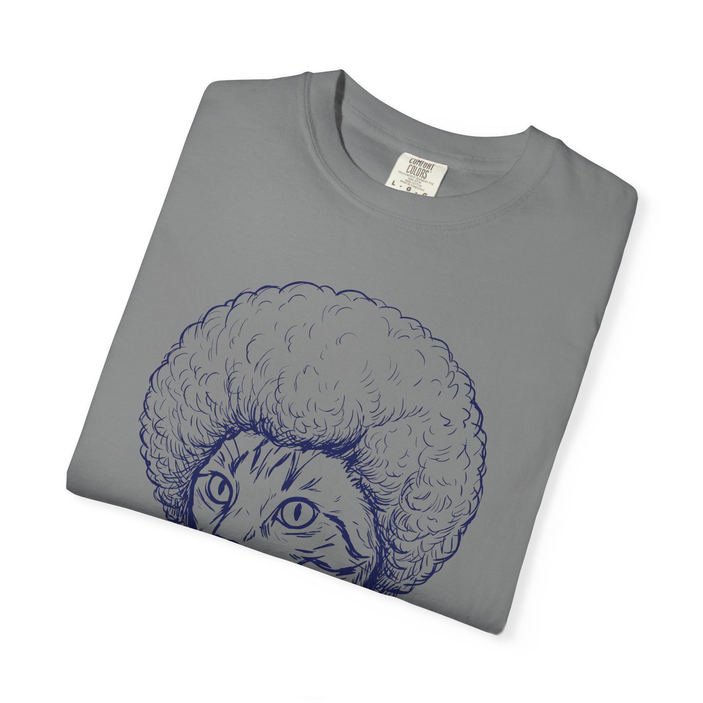Cat with Afro T-Shirt — 'Bob' Retro Sketch Tee