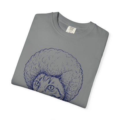 Cat with Afro T-Shirt — 'Bob' Retro Sketch Tee