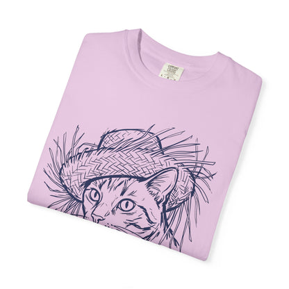 Benito Cat Proudly Wearing Classic Puerto Rican Straw Hat T-Shirt