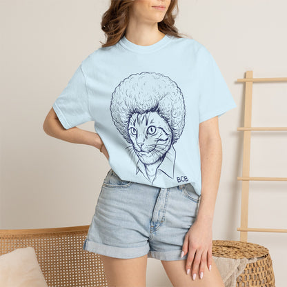 Cat with Afro T-Shirt — 'Bob' Retro Sketch Tee
