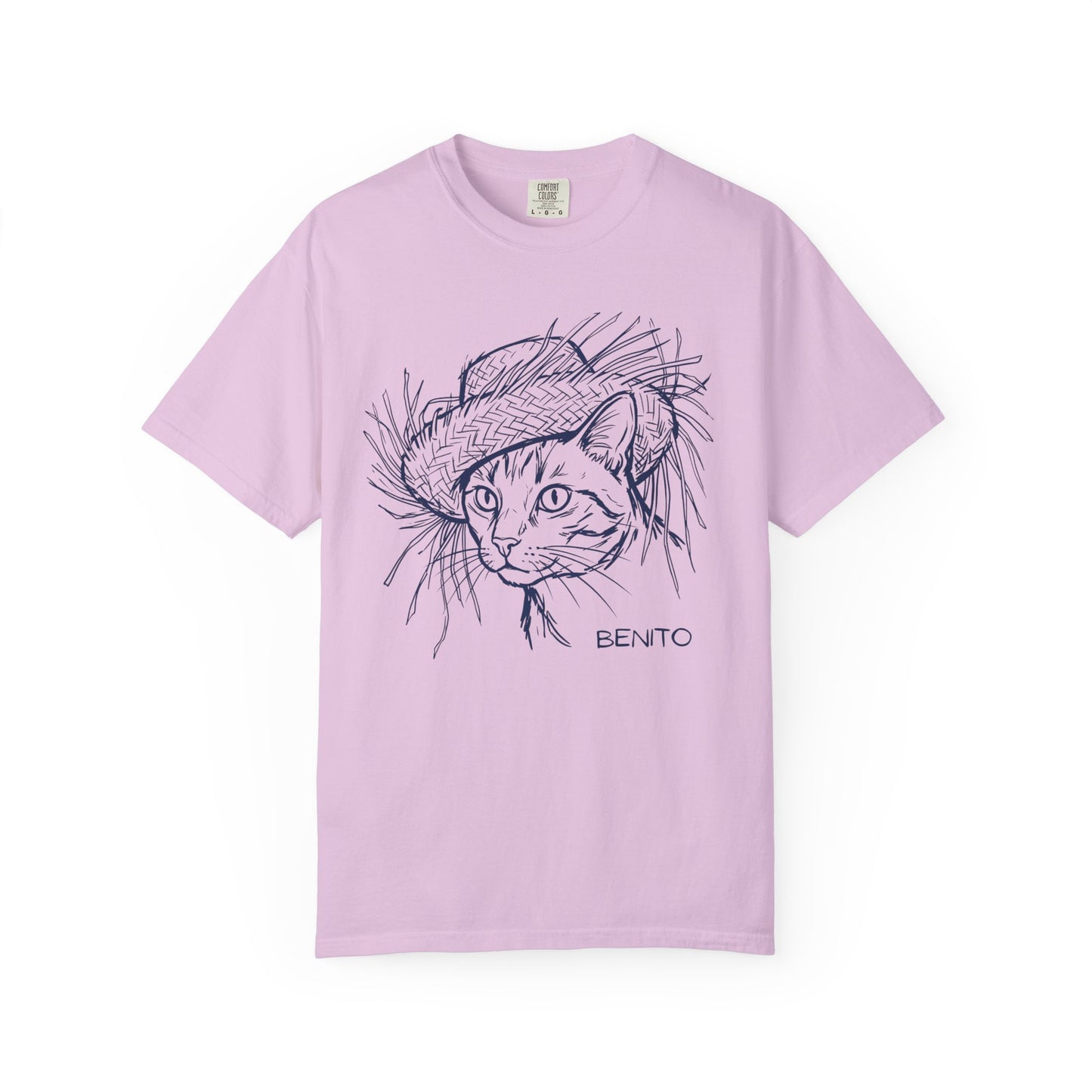 Benito Cat Proudly Wearing Classic Puerto Rican Straw Hat T-Shirt