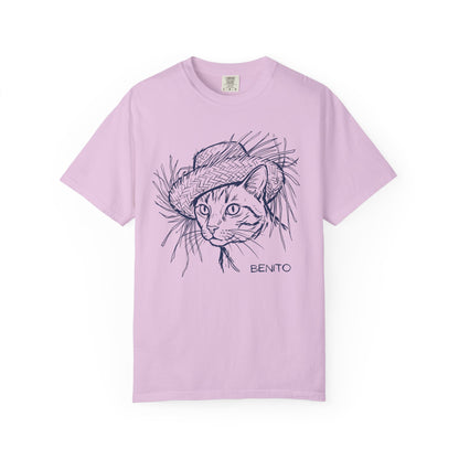 Benito Cat Proudly Wearing Classic Puerto Rican Straw Hat T-Shirt