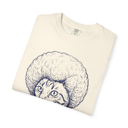 Cat with Afro T-Shirt — 'Bob' Retro Sketch Tee