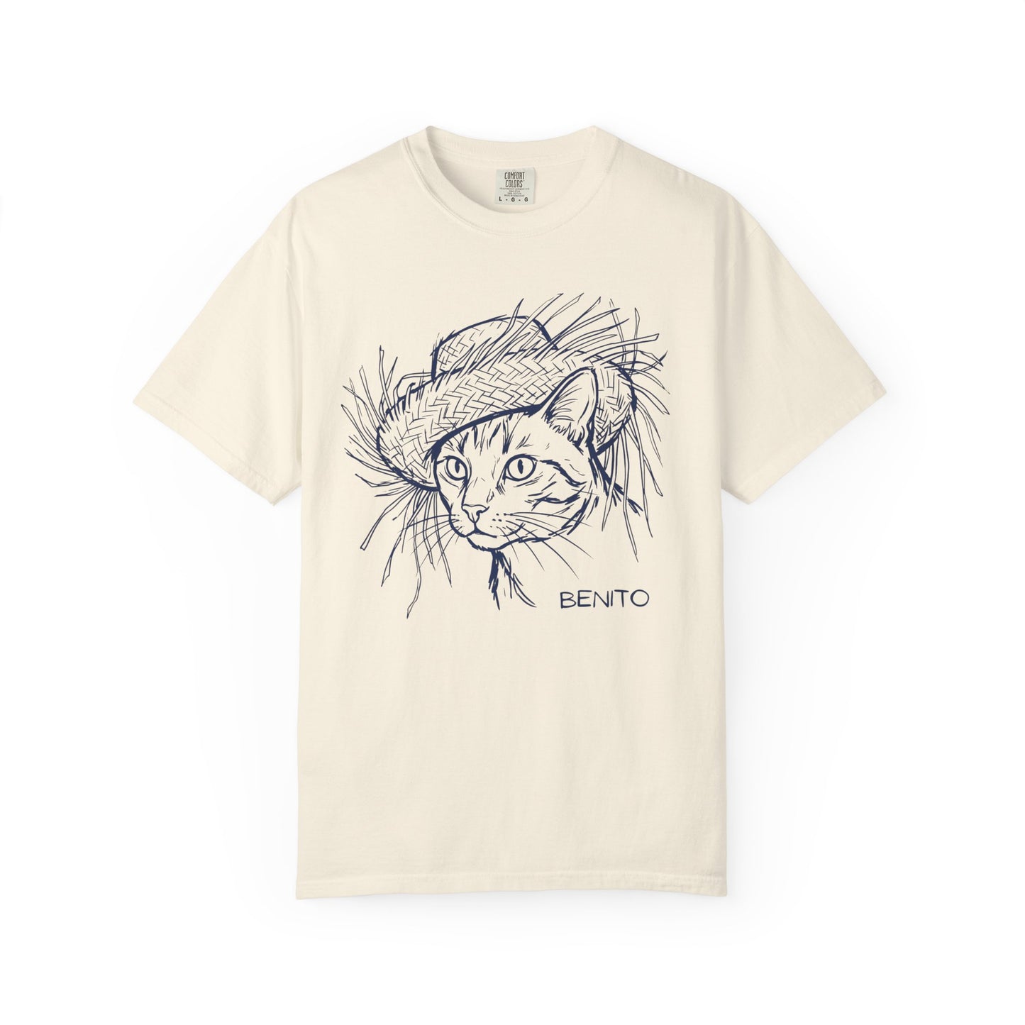 Benito Cat Proudly Wearing Classic Puerto Rican Straw Hat T-Shirt