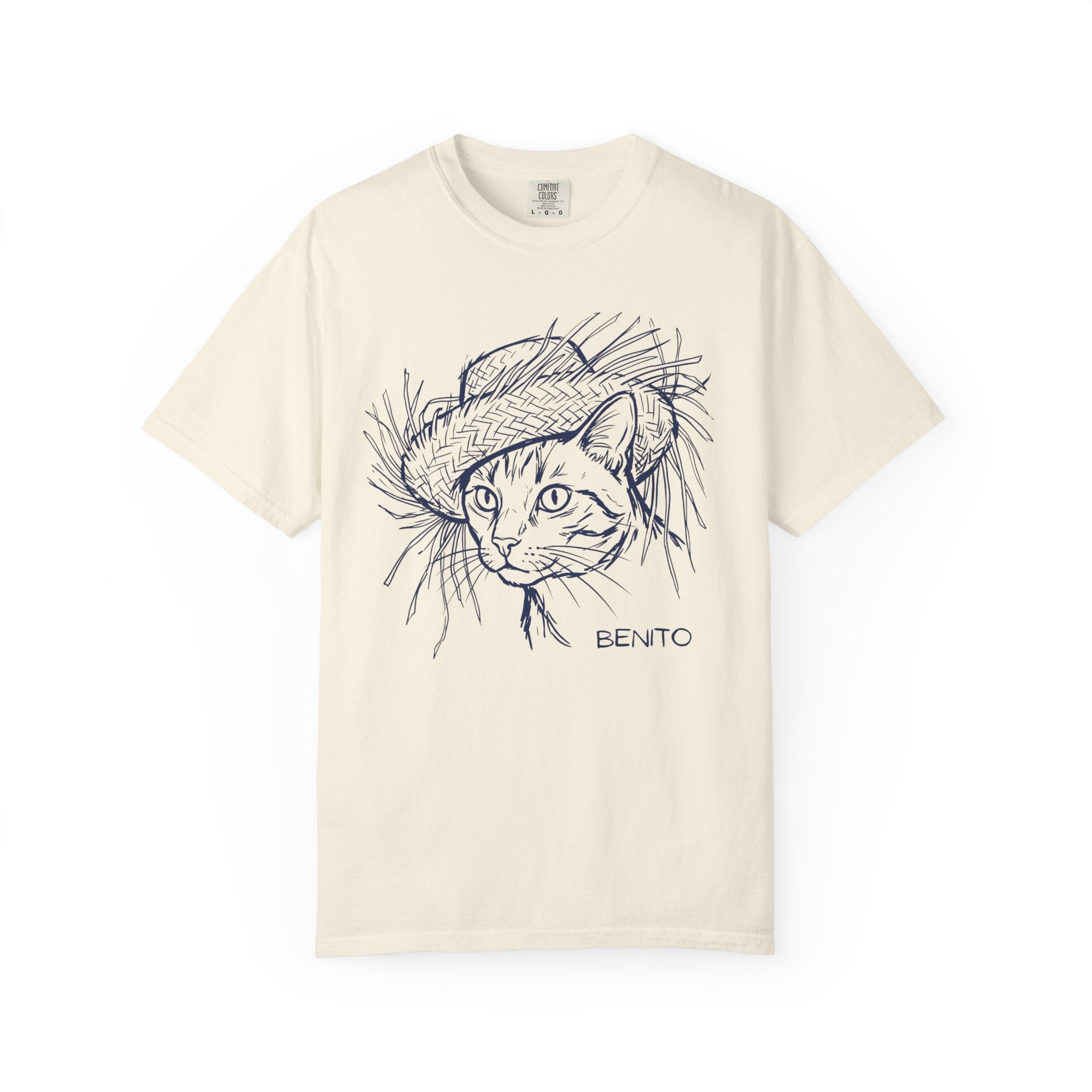 Benito Cat Proudly Wearing Classic Puerto Rican Straw Hat T-Shirt