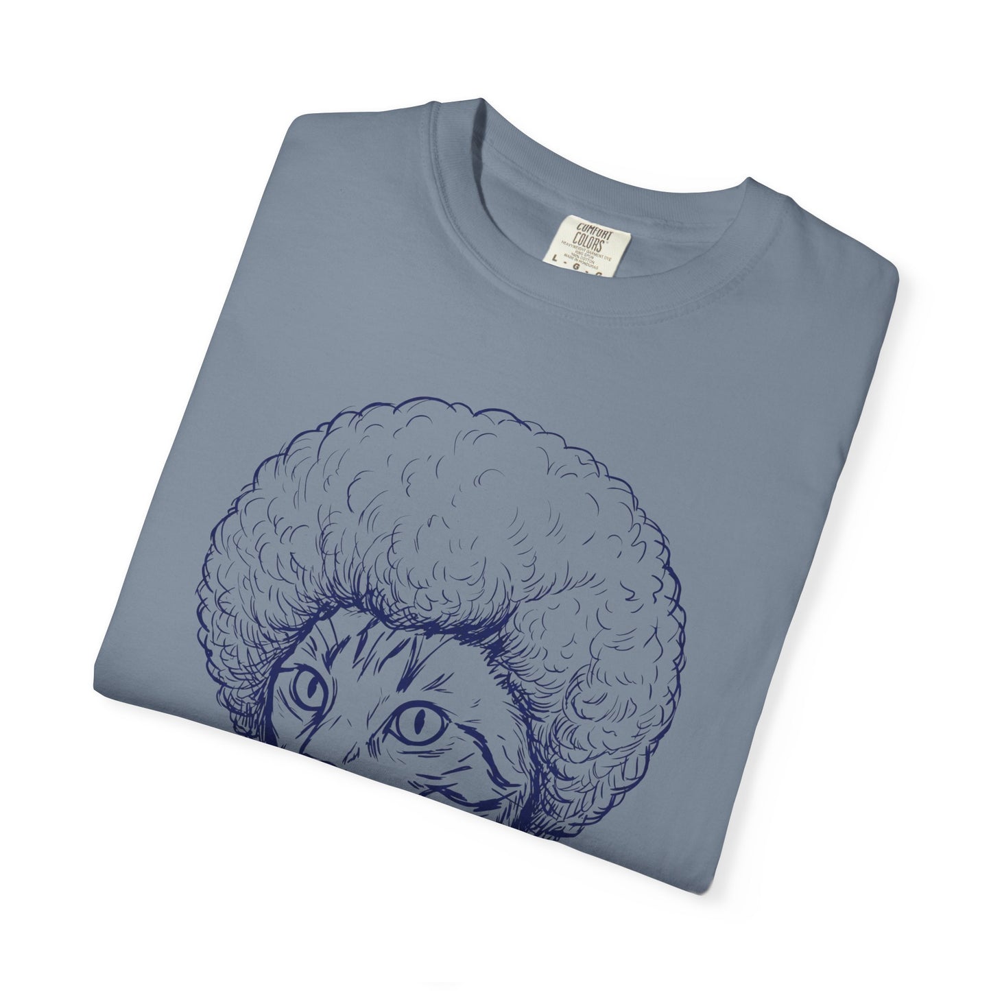 Cat with Afro T-Shirt — 'Bob' Retro Sketch Tee