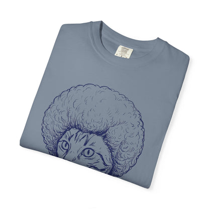 Cat with Afro T-Shirt — 'Bob' Retro Sketch Tee