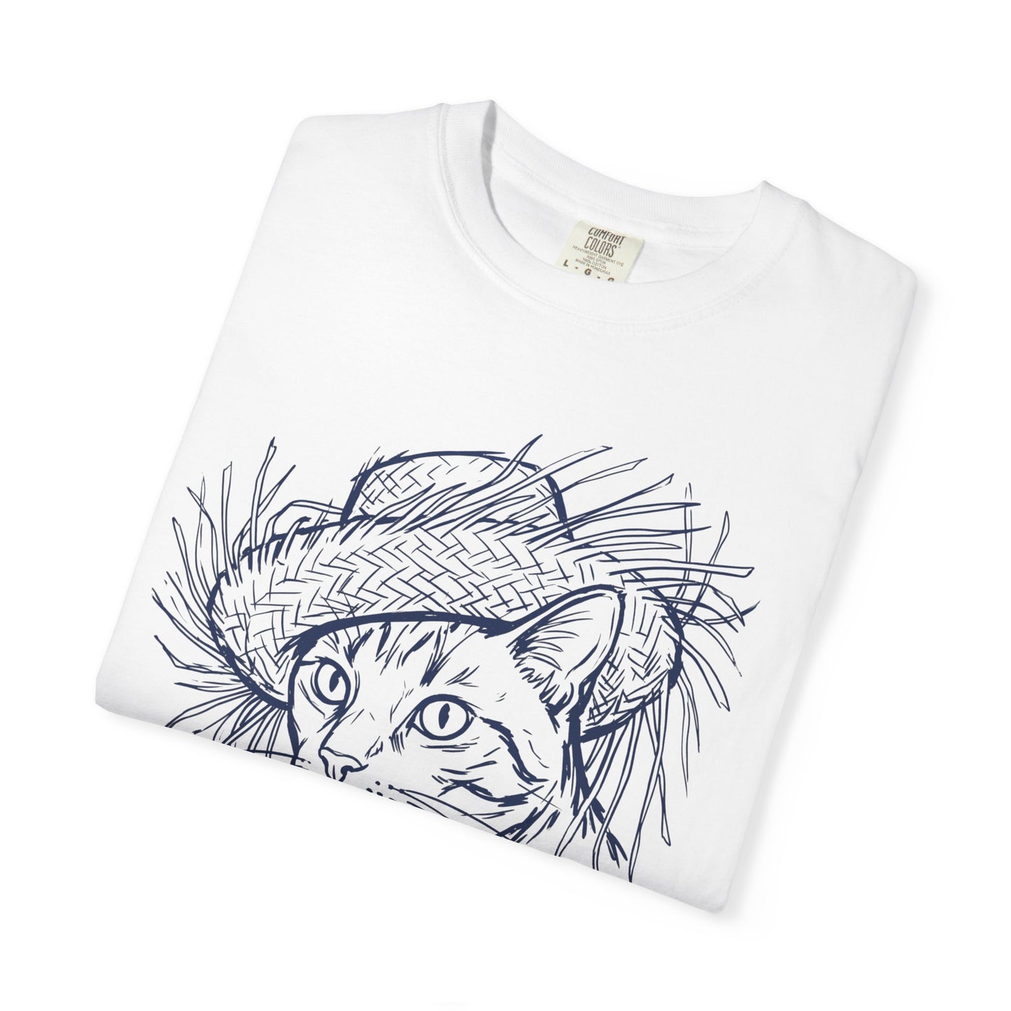 Benito Cat Proudly Wearing Classic Puerto Rican Straw Hat T-Shirt