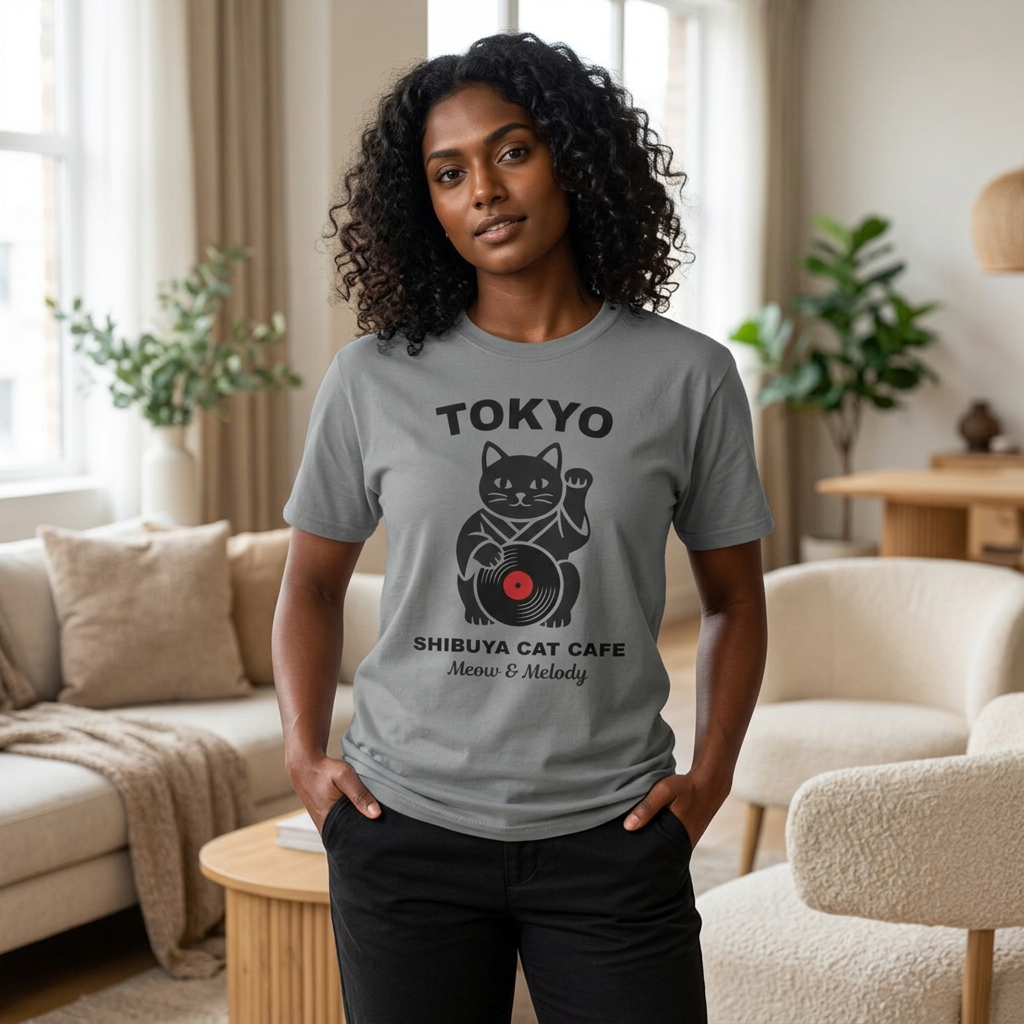 Tokyo Shibuya Cat Cafe T-Shirt — Meow & Melody Graphic Tee