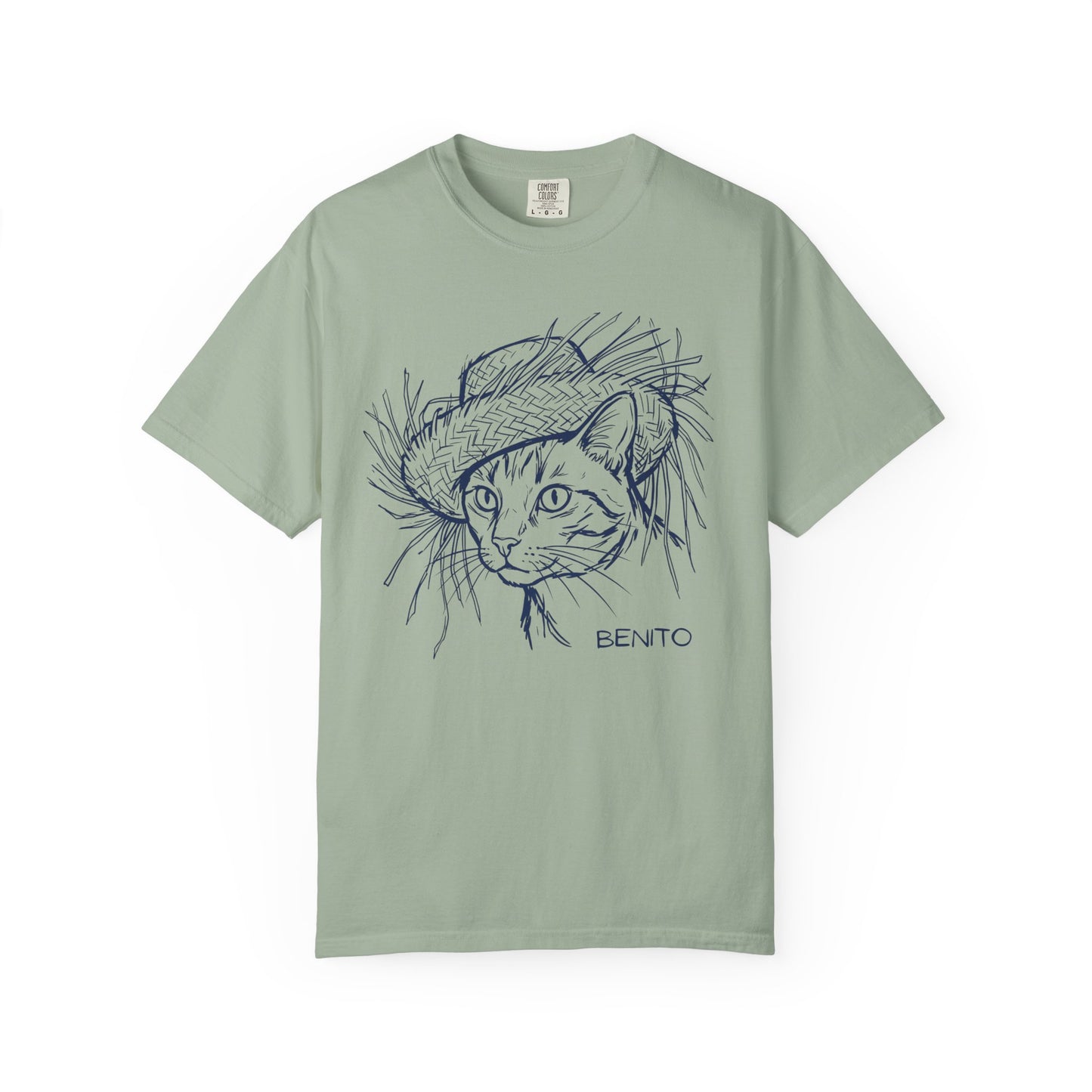 Benito Cat Proudly Wearing Classic Puerto Rican Straw Hat T-Shirt