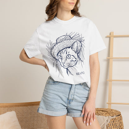 Benito Cat Proudly Wearing Classic Puerto Rican Straw Hat T-Shirt