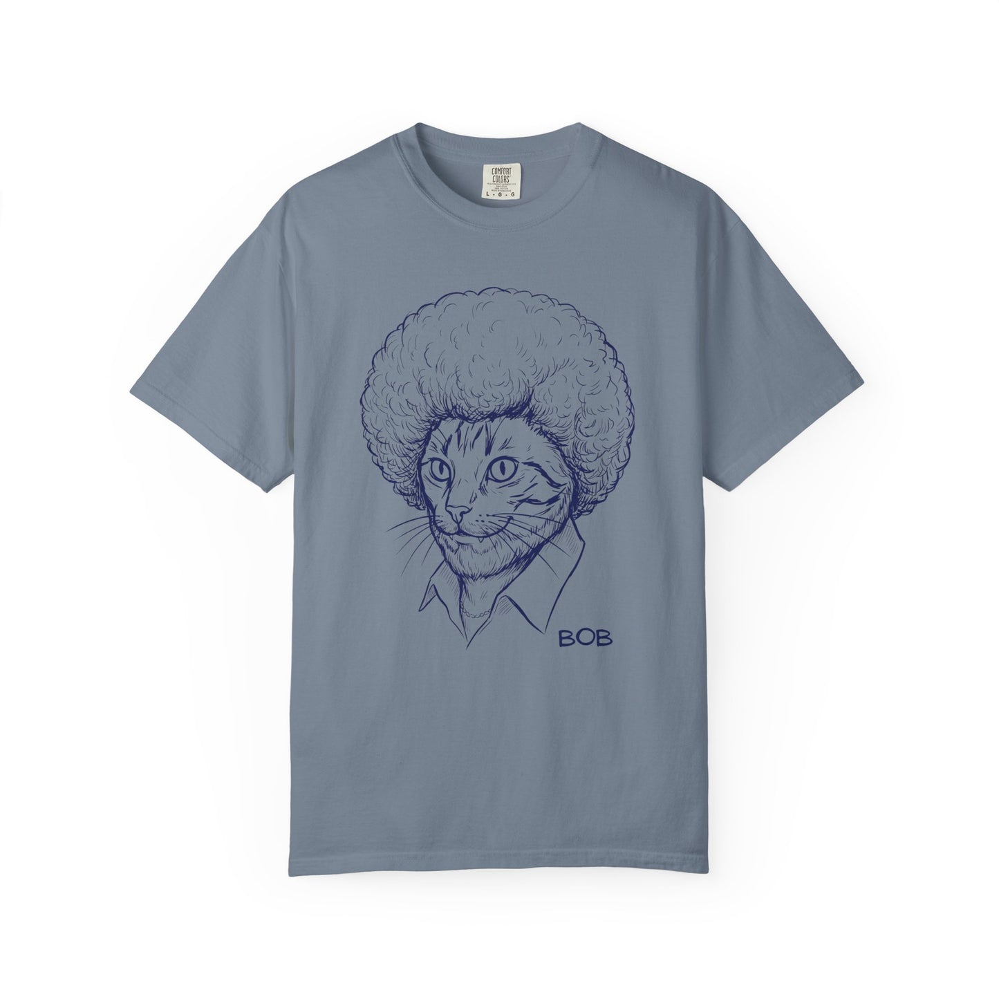 Cat with Afro T-Shirt — 'Bob' Retro Sketch Tee