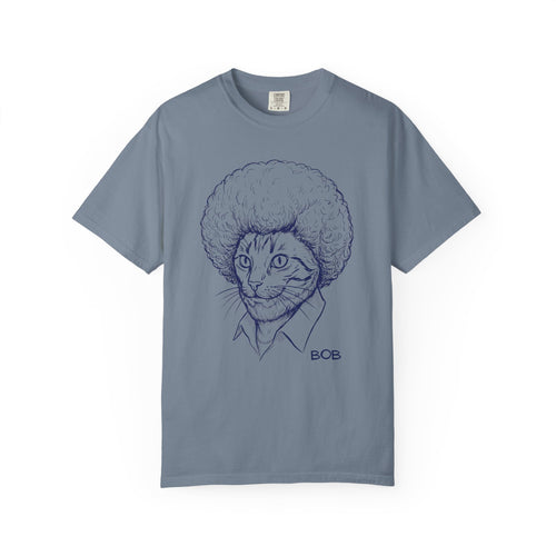 Cat with Afro T-Shirt — 'Bob' Retro Sketch Tee