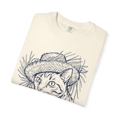 Benito Cat Proudly Wearing Classic Puerto Rican Straw Hat T-Shirt