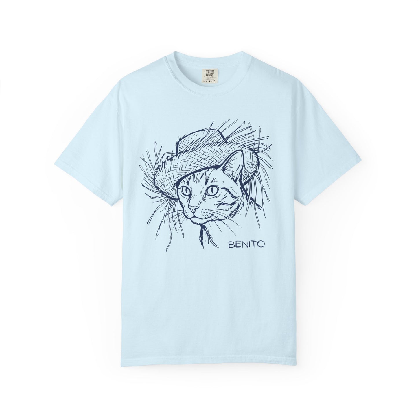 Benito Cat Proudly Wearing Classic Puerto Rican Straw Hat T-Shirt