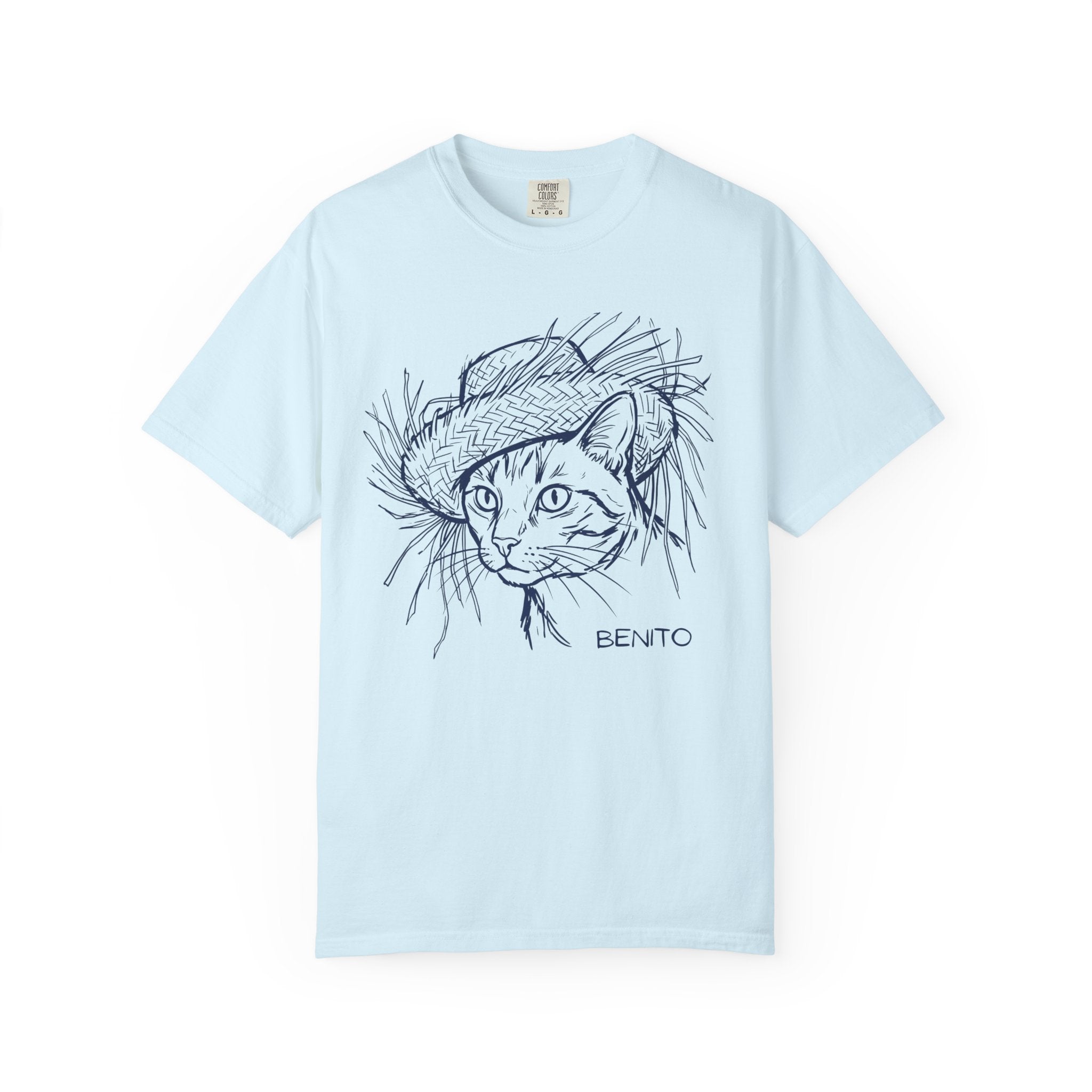 Benito Cat Proudly Wearing Classic Puerto Rican Straw Hat T-Shirt