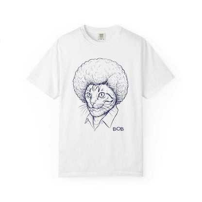 Cat with Afro T-Shirt — 'Bob' Retro Sketch Tee