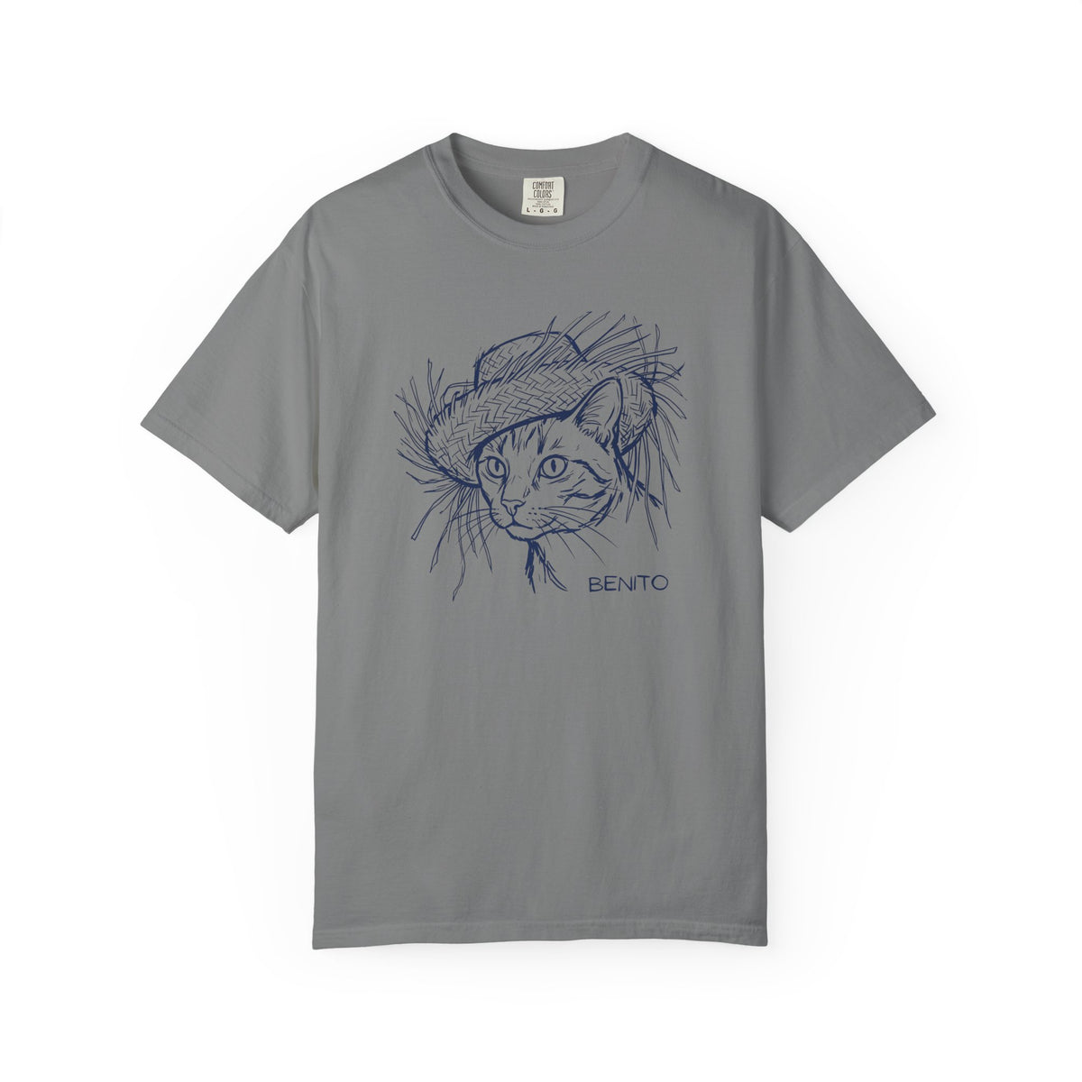 Benito Cat Proudly Wearing Classic Puerto Rican Straw Hat T-Shirt