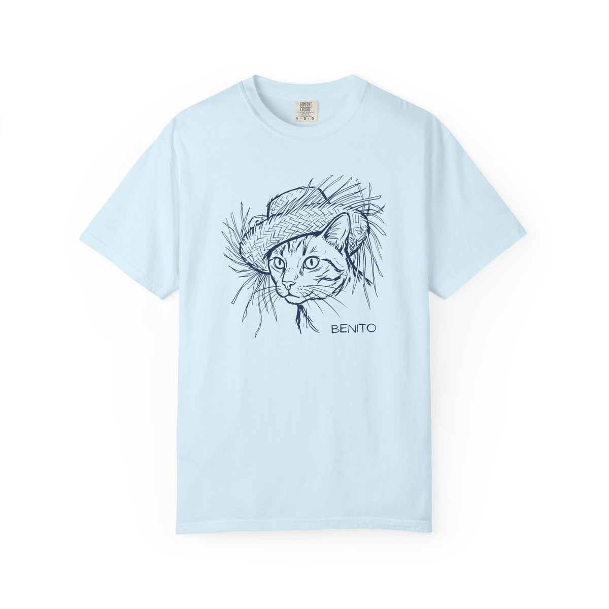 Benito Cat Proudly Wearing Classic Puerto Rican Straw Hat T-Shirt