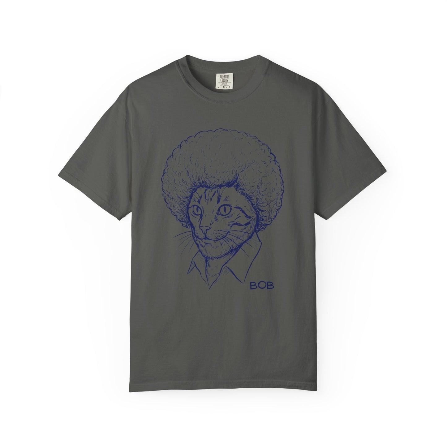 Cat with Afro T-Shirt — 'Bob' Retro Sketch Tee