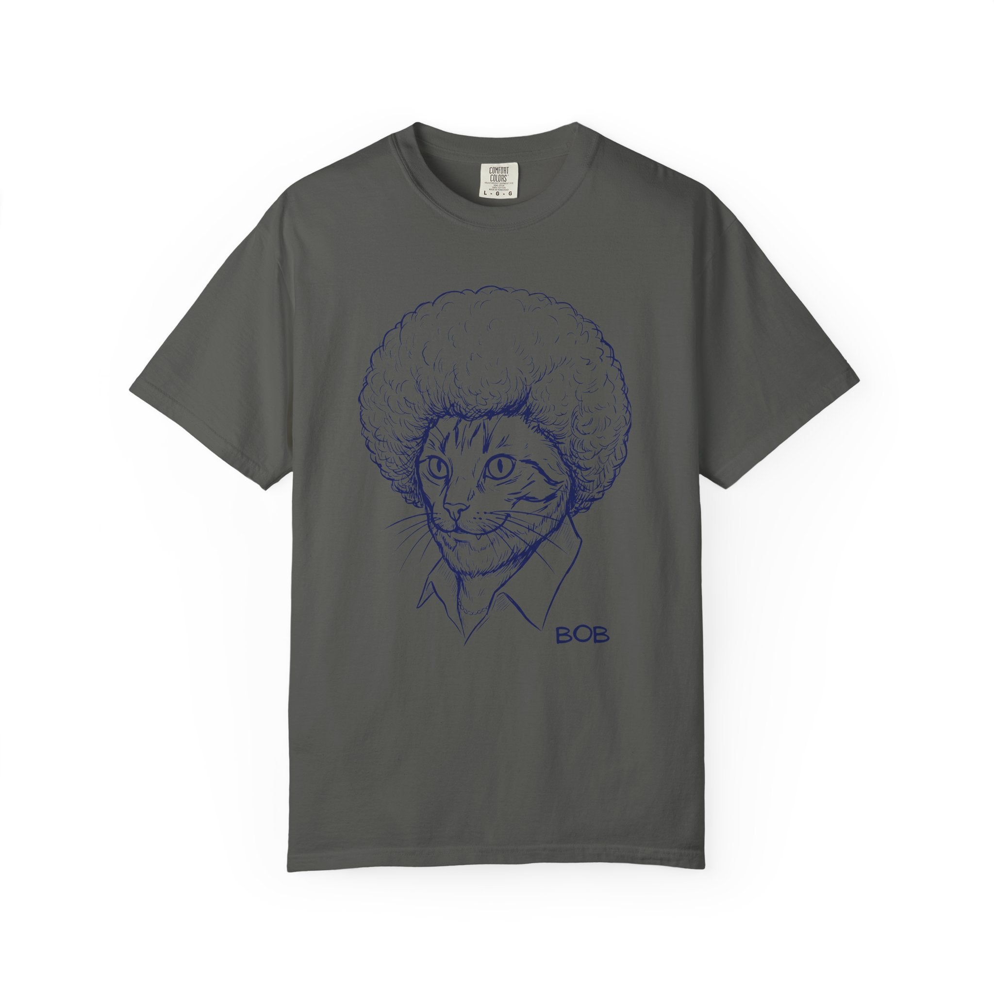 Cat with Afro T-Shirt — 'Bob' Retro Sketch Tee