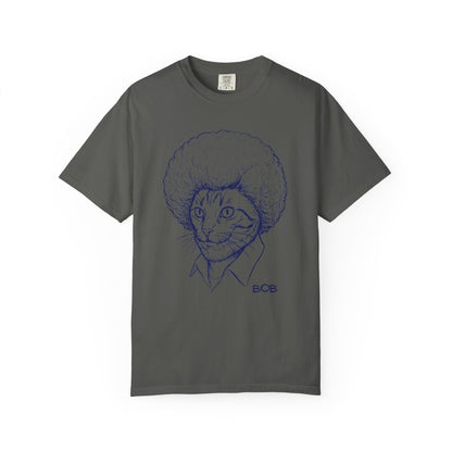 Cat with Afro T-Shirt — 'Bob' Retro Sketch Tee