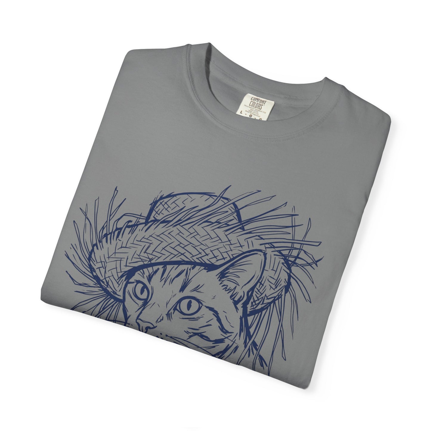 Benito Cat Proudly Wearing Classic Puerto Rican Straw Hat T-Shirt