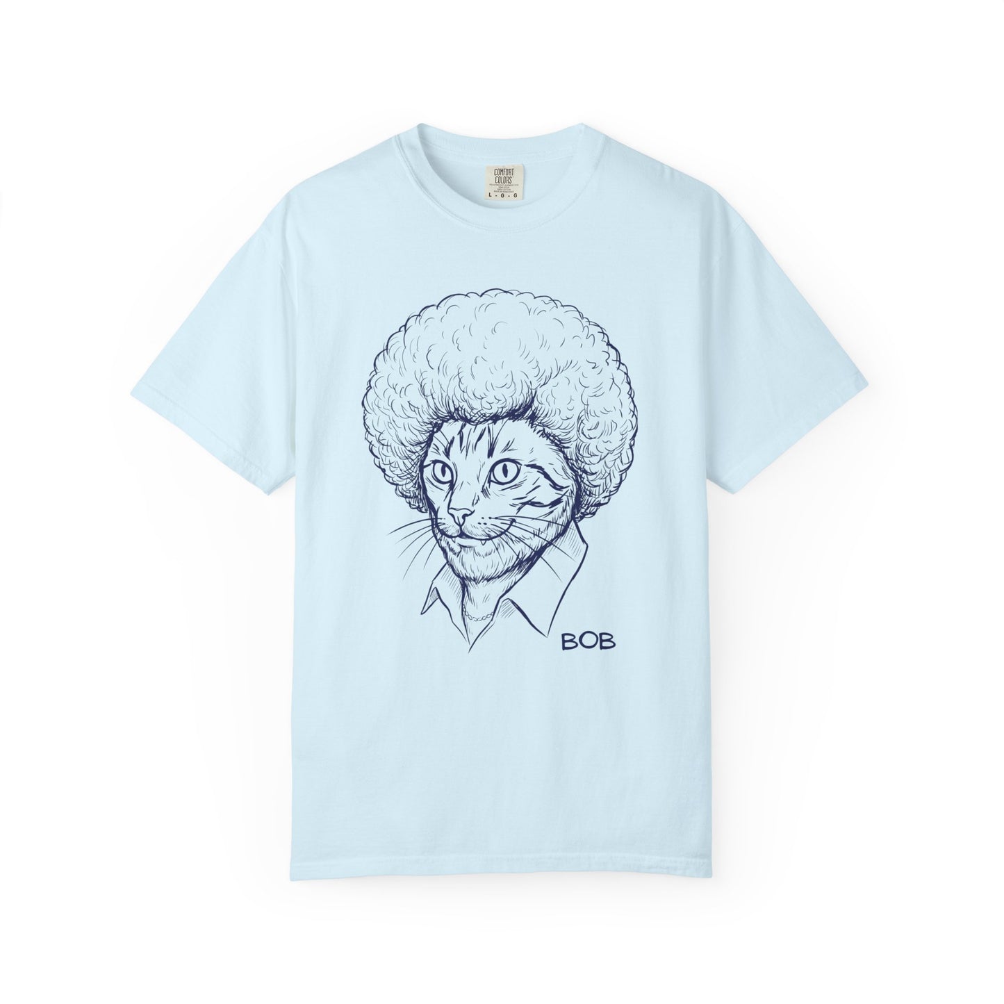 Cat with Afro T-Shirt — 'Bob' Retro Sketch Tee