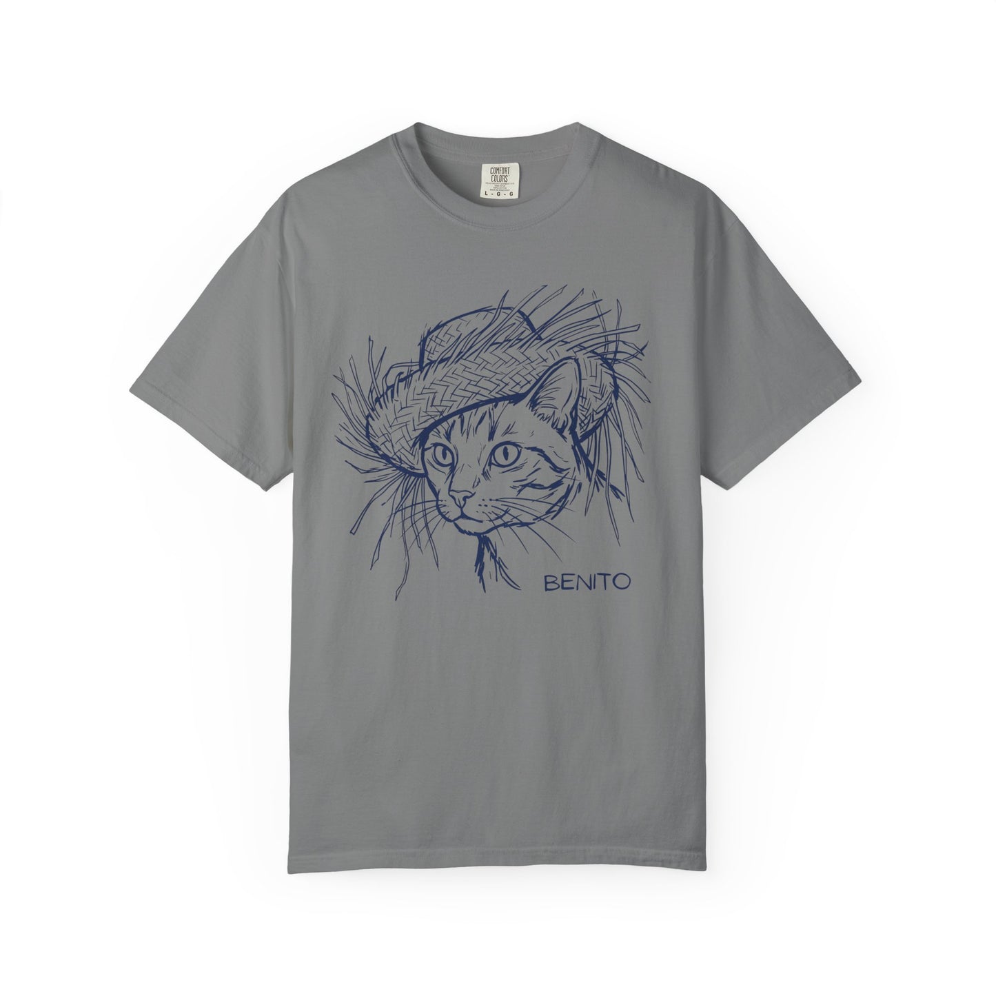 Benito Cat Proudly Wearing Classic Puerto Rican Straw Hat T-Shirt