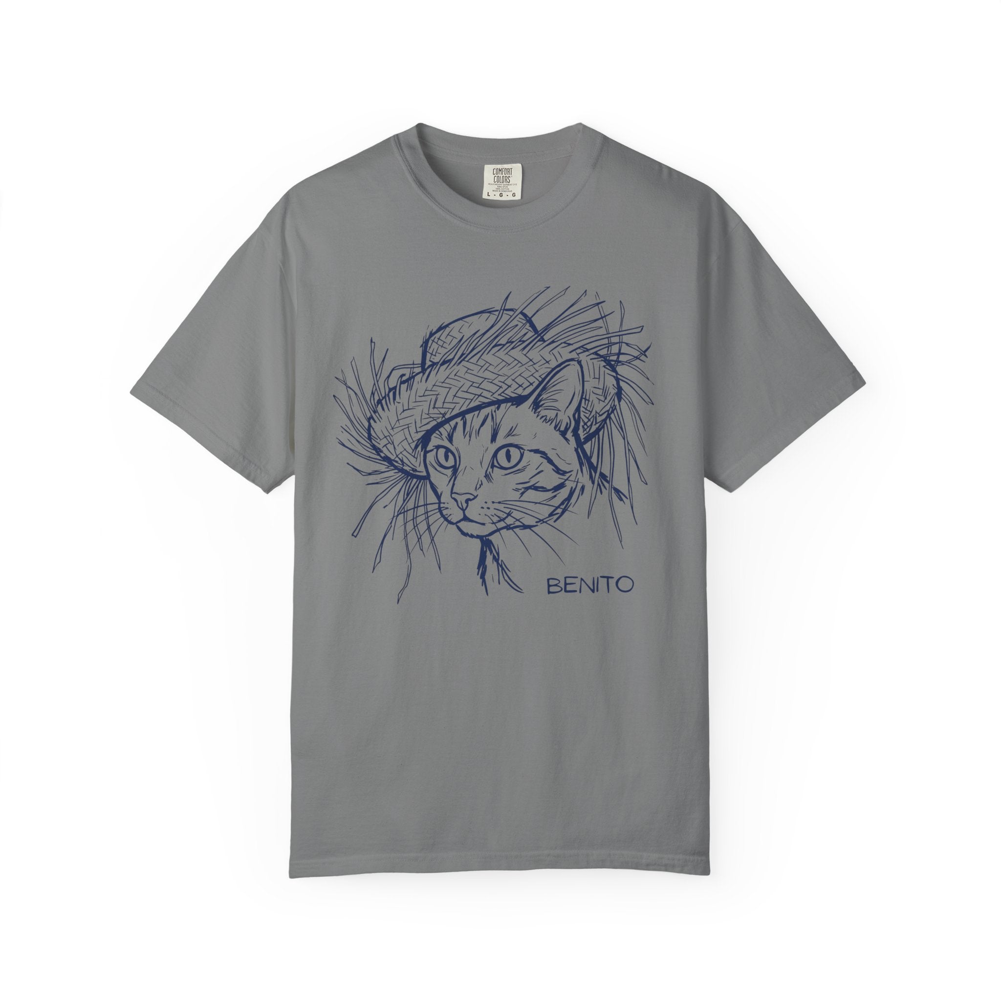 Benito Cat Proudly Wearing Classic Puerto Rican Straw Hat T-Shirt