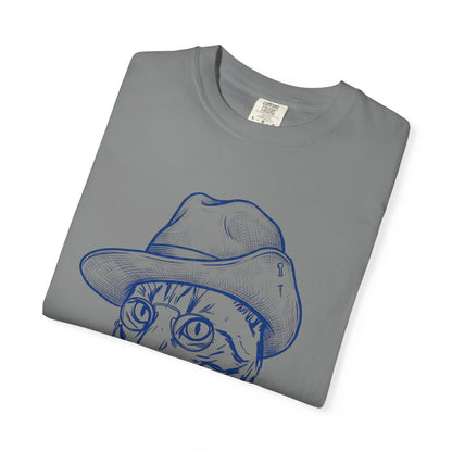 Cat Cowboy T-Shirt — Vintage Line Art Cat in Hat Tee