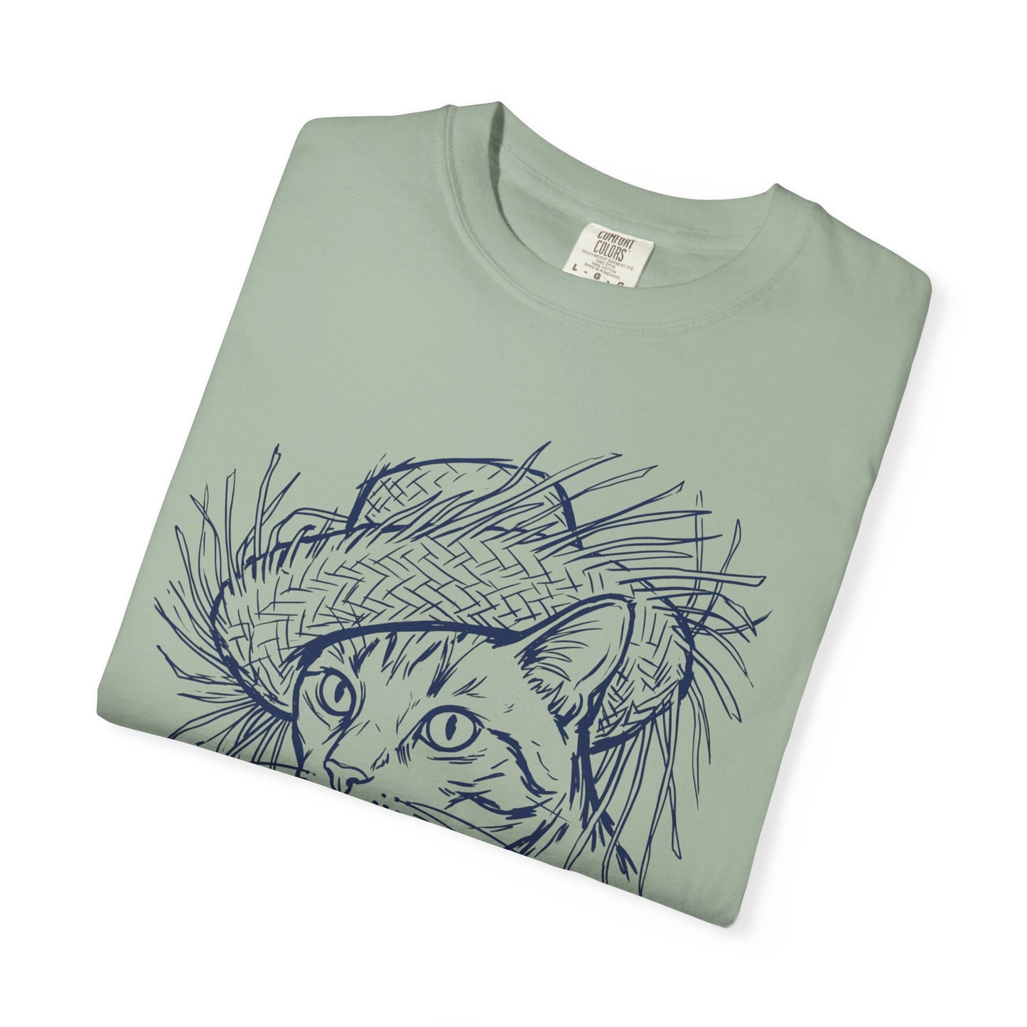 Benito Cat Proudly Wearing Classic Puerto Rican Straw Hat T-Shirt