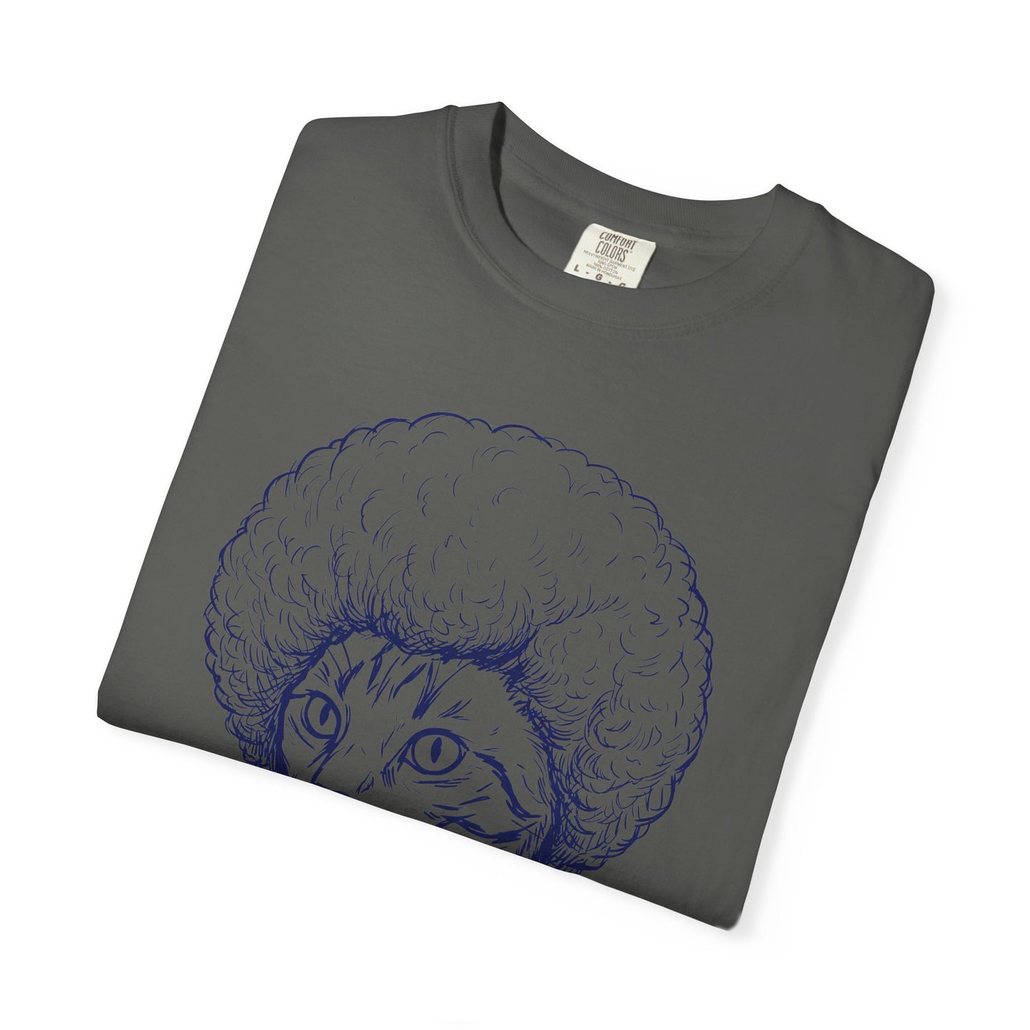 Cat with Afro T-Shirt — 'Bob' Retro Sketch Tee