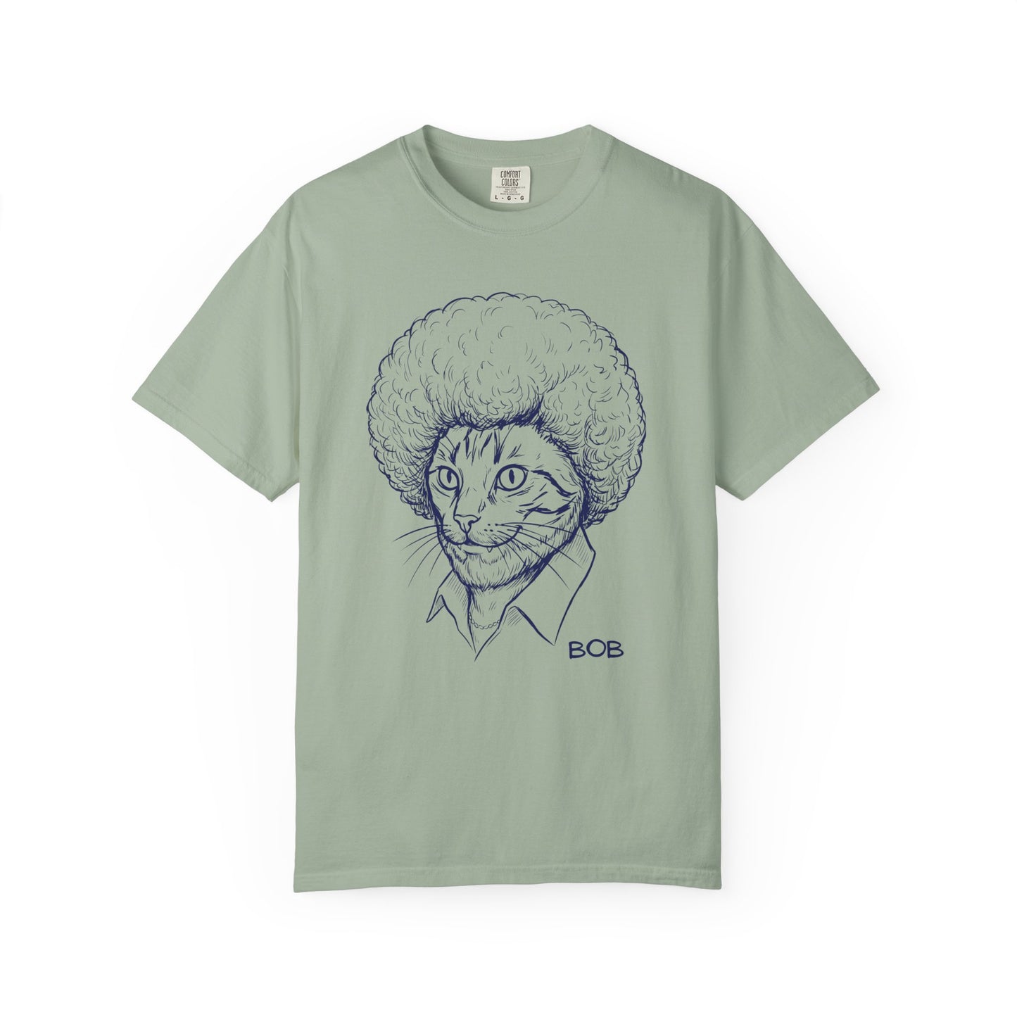 Cat with Afro T-Shirt — 'Bob' Retro Sketch Tee