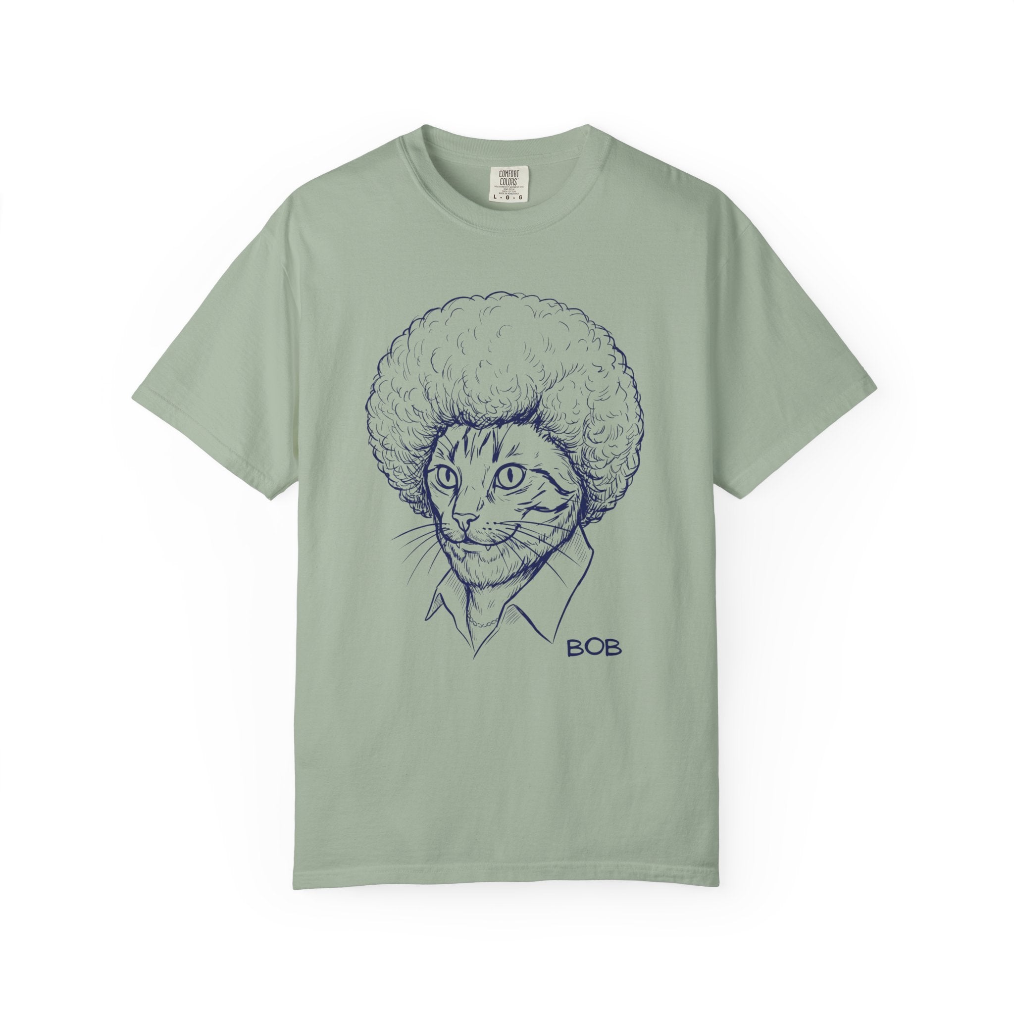 Cat with Afro T-Shirt — 'Bob' Retro Sketch Tee