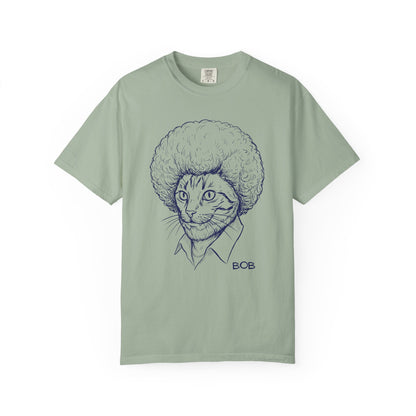 Cat with Afro T-Shirt — 'Bob' Retro Sketch Tee