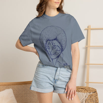 Cat with Afro T-Shirt — 'Bob' Retro Sketch Tee