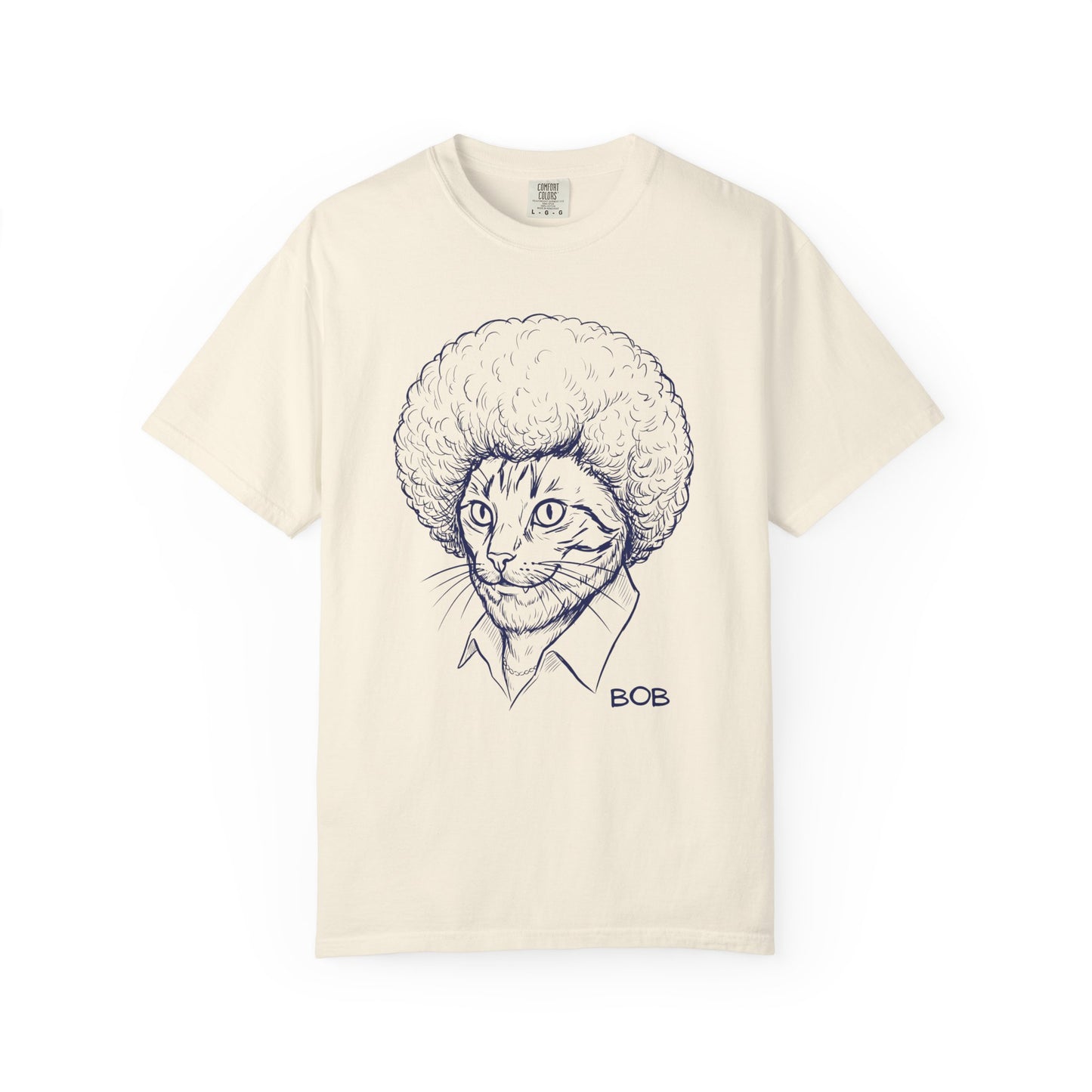 Cat with Afro T-Shirt — 'Bob' Retro Sketch Tee